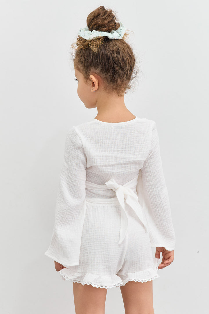 חולצת טטרה גזרת מעטפת | לבן