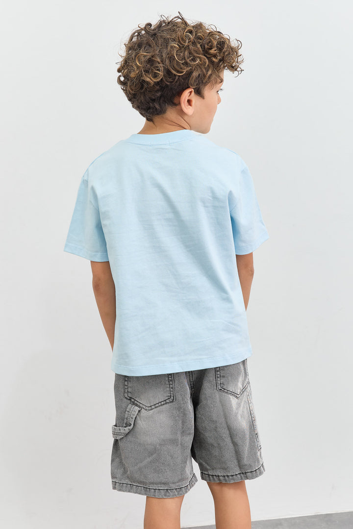 טי שירט Wild Tiger בגזרת אוברסייז | כחול