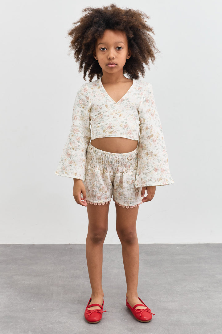 מכנסי טטרה פלאוורס עם כיווצים | צבעוני