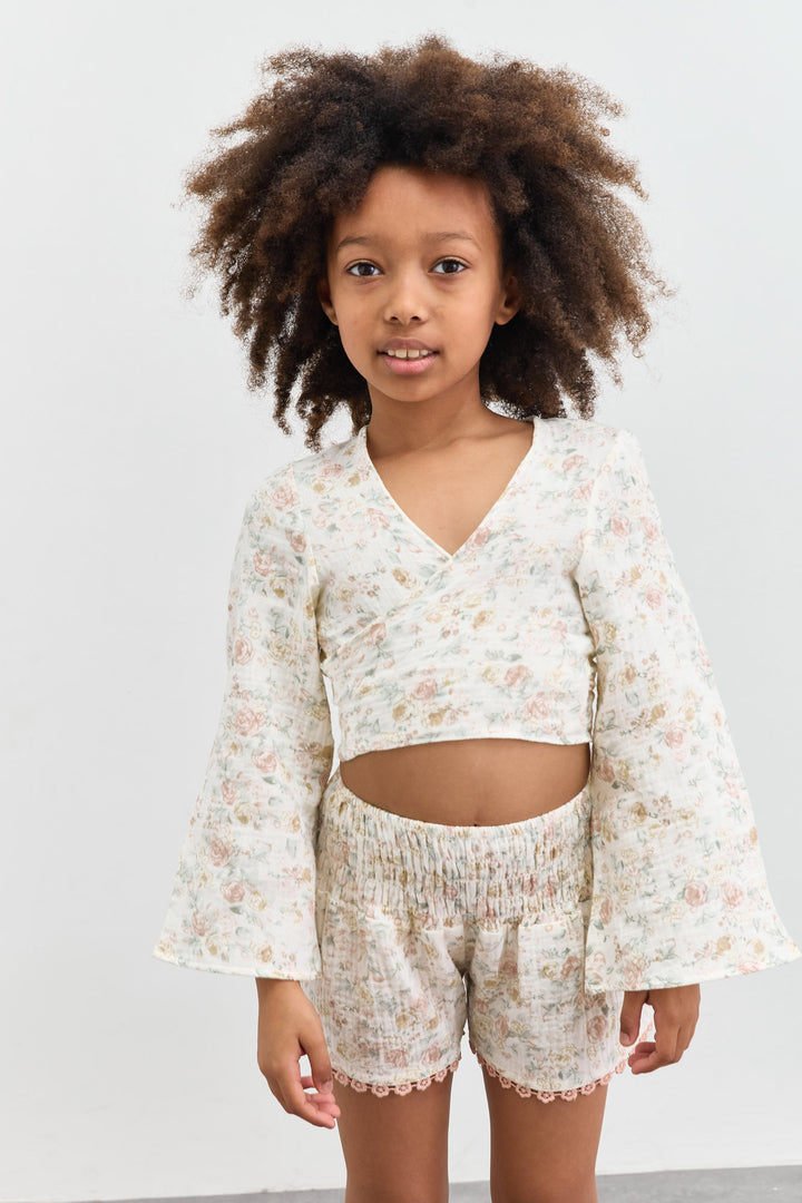 מכנסי טטרה פלאוורס עם כיווצים | צבעוני