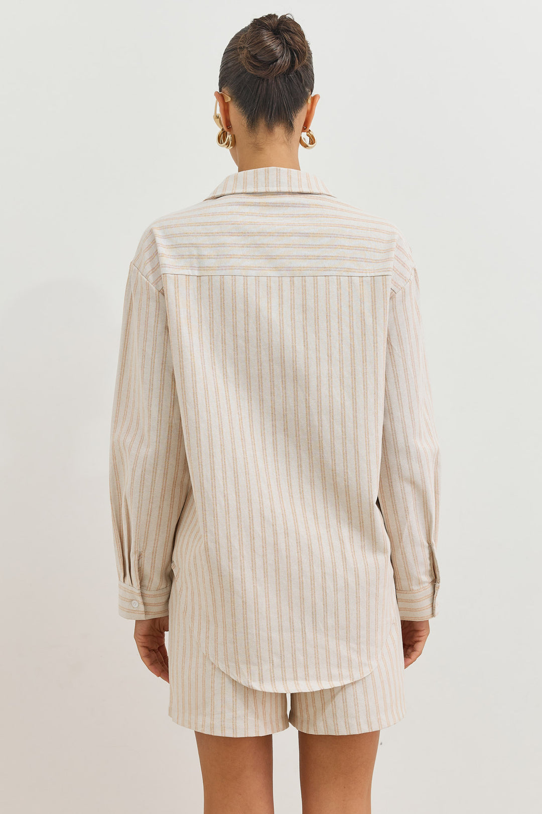 מכופתרת סלבדור סטרייפס | קרם/כתום