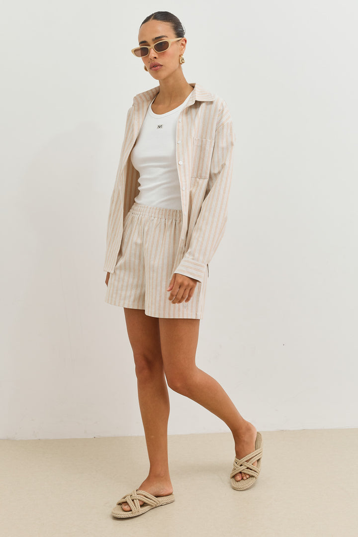 מכופתרת סלבדור סטרייפס | קרם/כתום