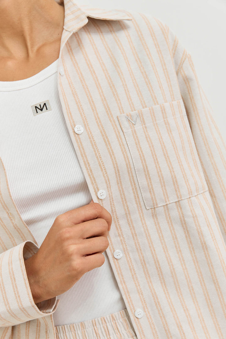 מכופתרת סלבדור סטרייפס | קרם/כתום