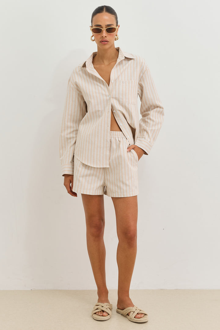 מכופתרת סלבדור סטרייפס | קרם/כתום