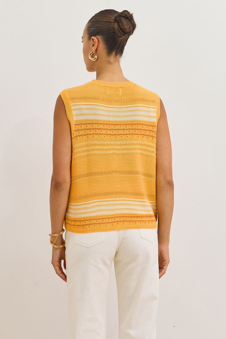 ווסט סריג קיירה עם טקסטורה | צהוב