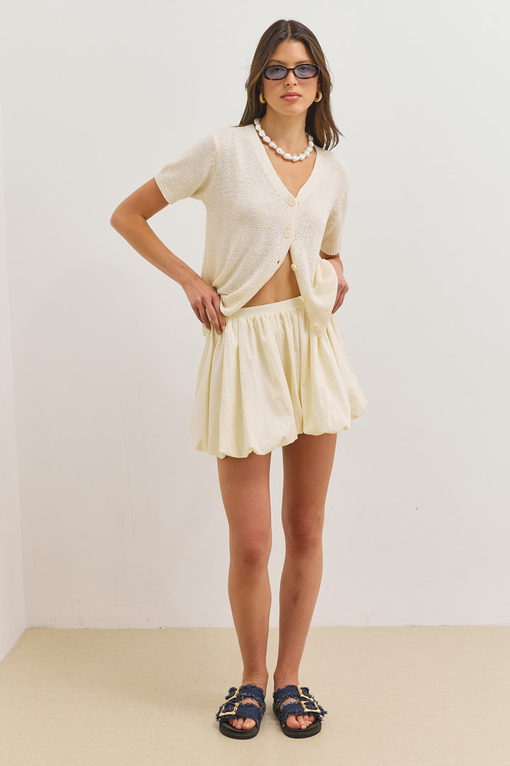 קרדיגן כפתורים נאיה | שמנת