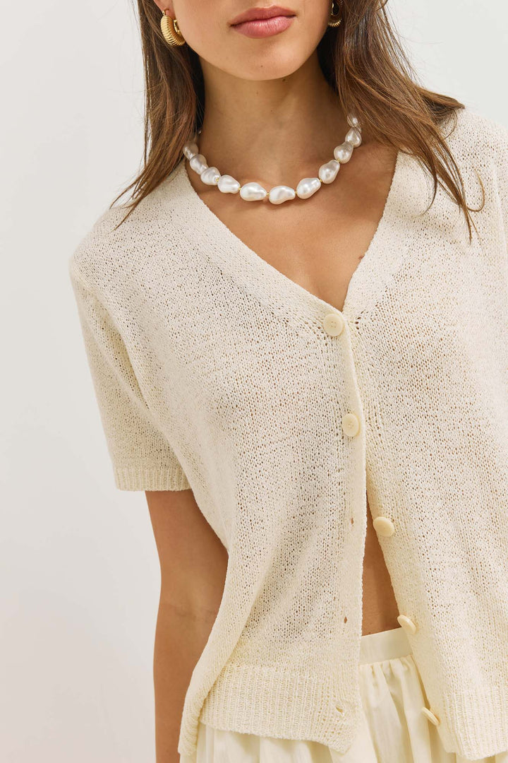 קרדיגן כפתורים נאיה | שמנת