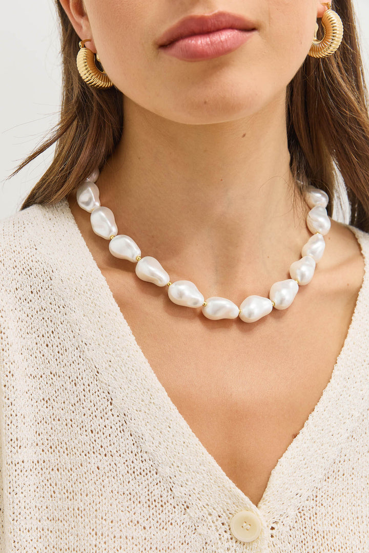 עגילי חישוק מדלן ציפוי זהב  | זהב