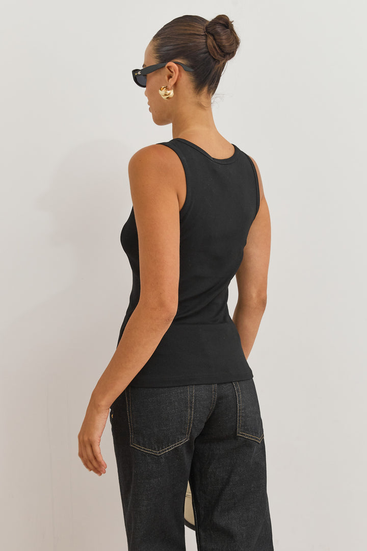 גופיית ריב מארינה פתח קדמי | שחור