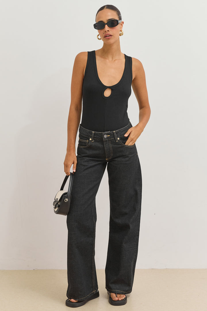 גופיית ריב מארינה פתח קדמי | שחור