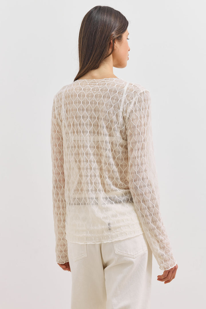 חולצת כפתורים מרגרט שקפקפה | שמנת