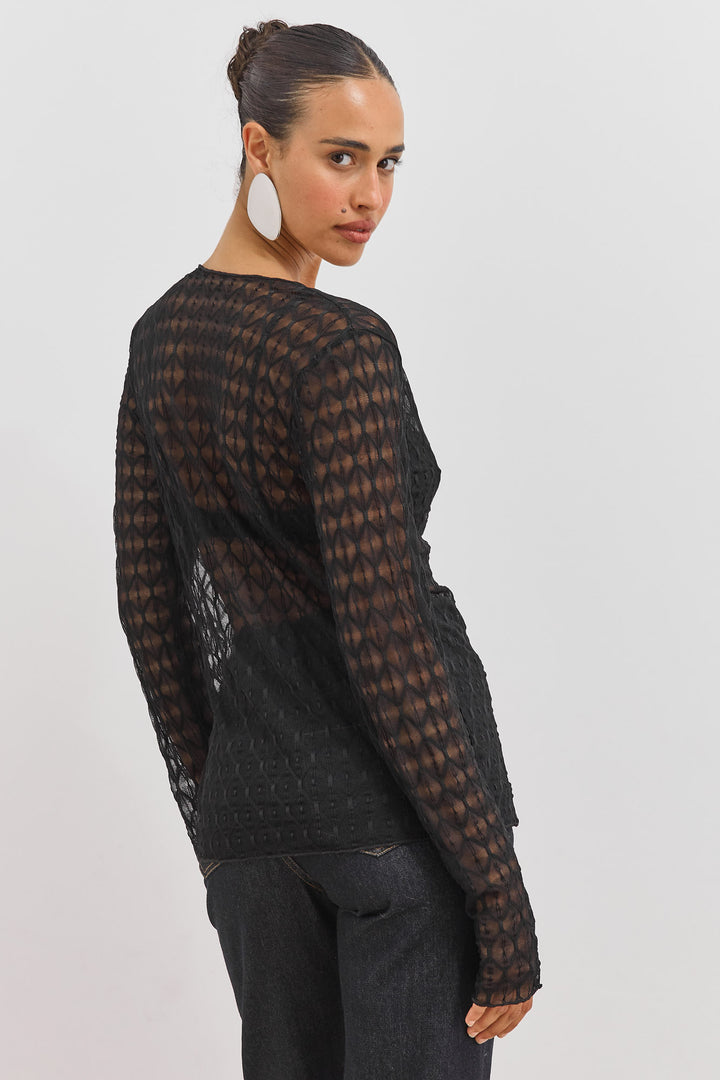 חולצת כפתורים מרגרט שקפקפה | שחור