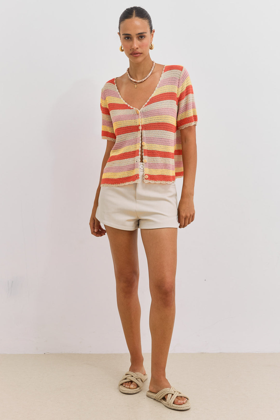 מכופתרת טימי קולורז בד קרושה | צבעוני