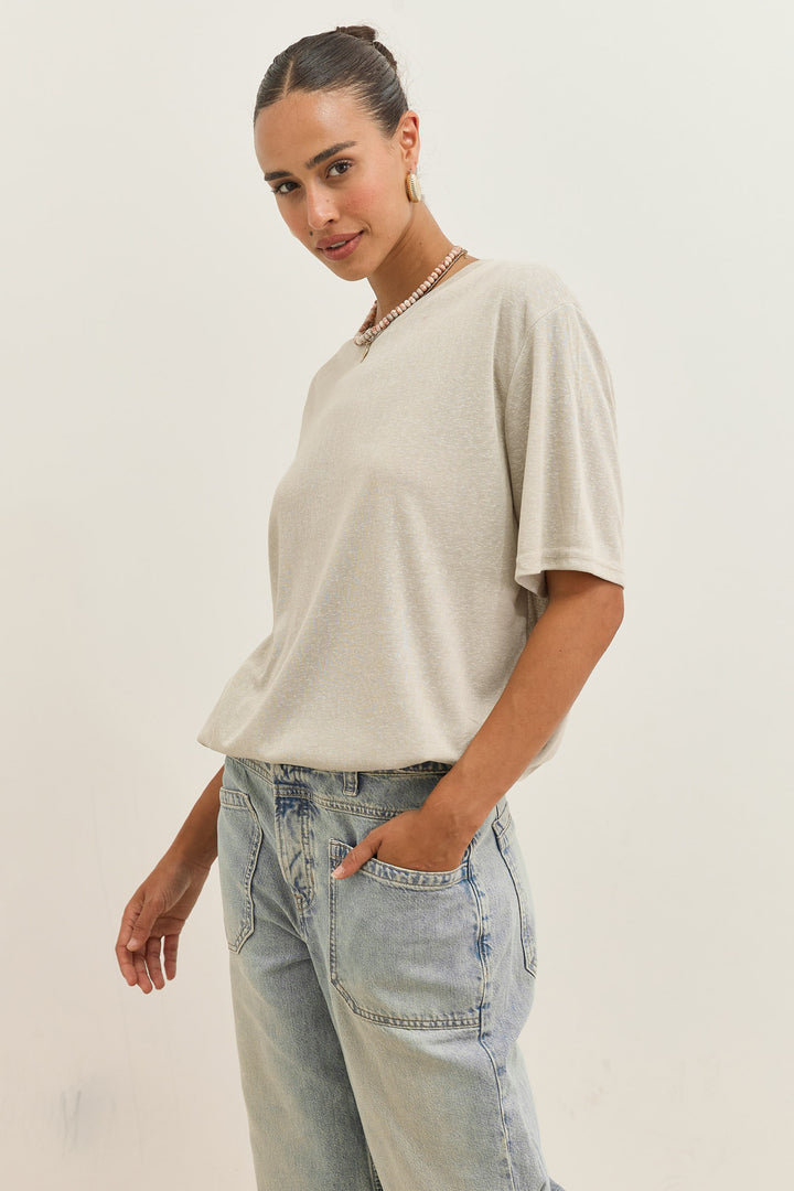 חולצה שקפקפה שיה עם טקסטורה | אבן