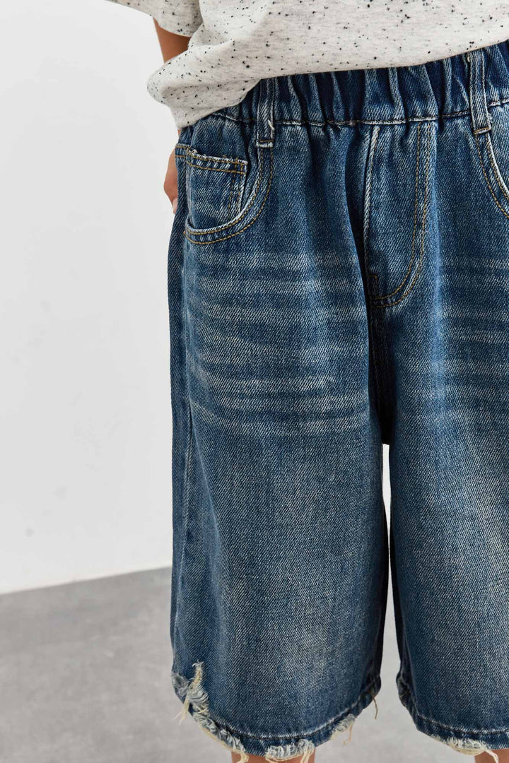 מכנסי דנים ברמודה סיומת פרומה | ג'ינס