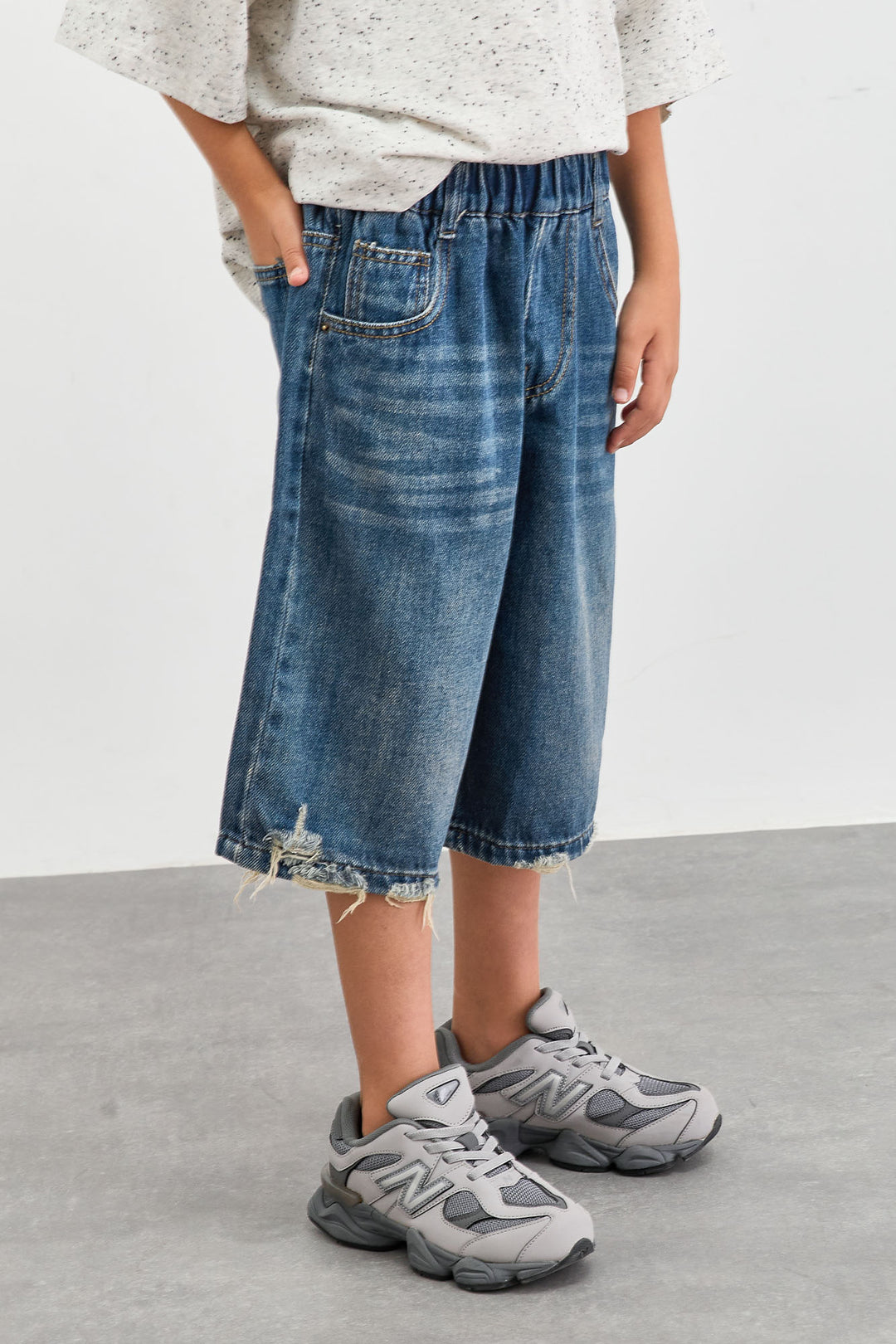 מכנסי דנים ברמודה סיומת פרומה | ג'ינס