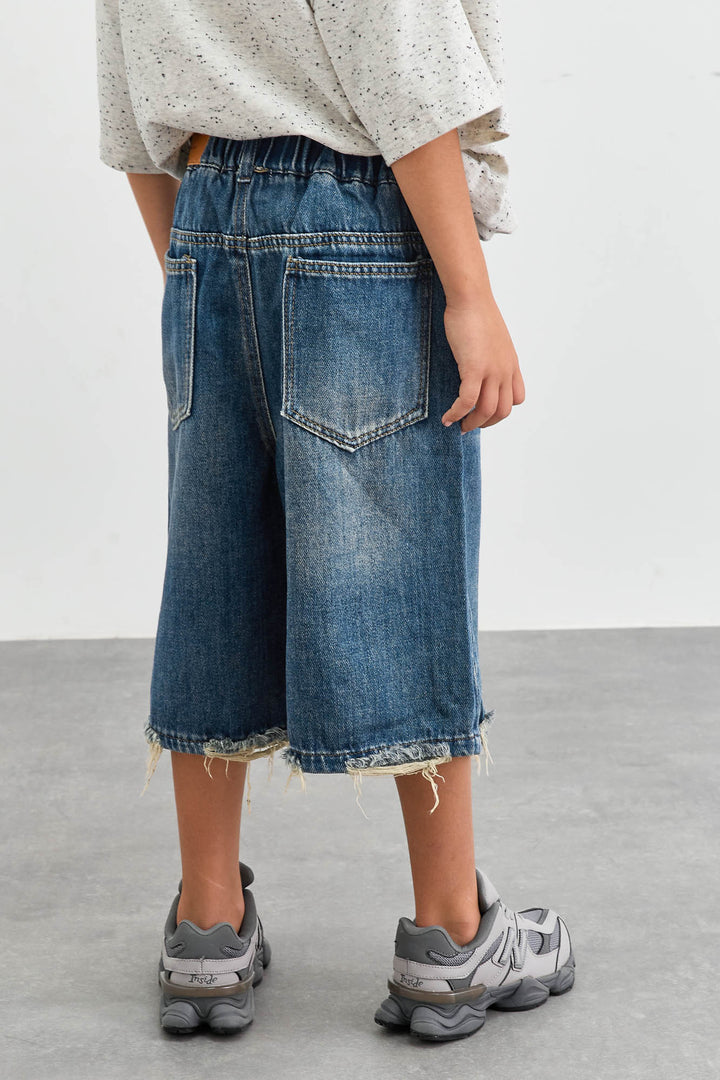 מכנסי דנים ברמודה סיומת פרומה | ג'ינס