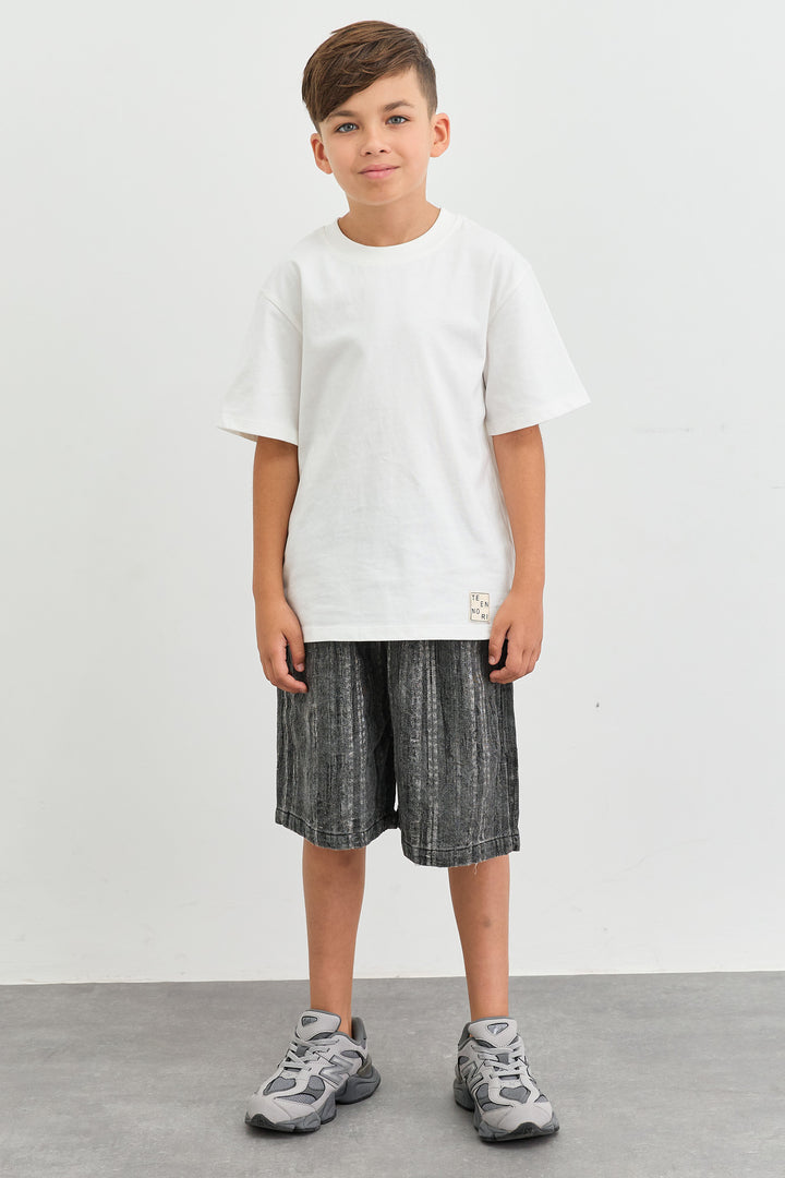 ג'ינס ברמודה גריי בד משופשף | שחור