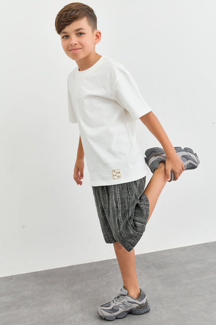 ג'ינס ברמודה גריי בד משופשף | שחור