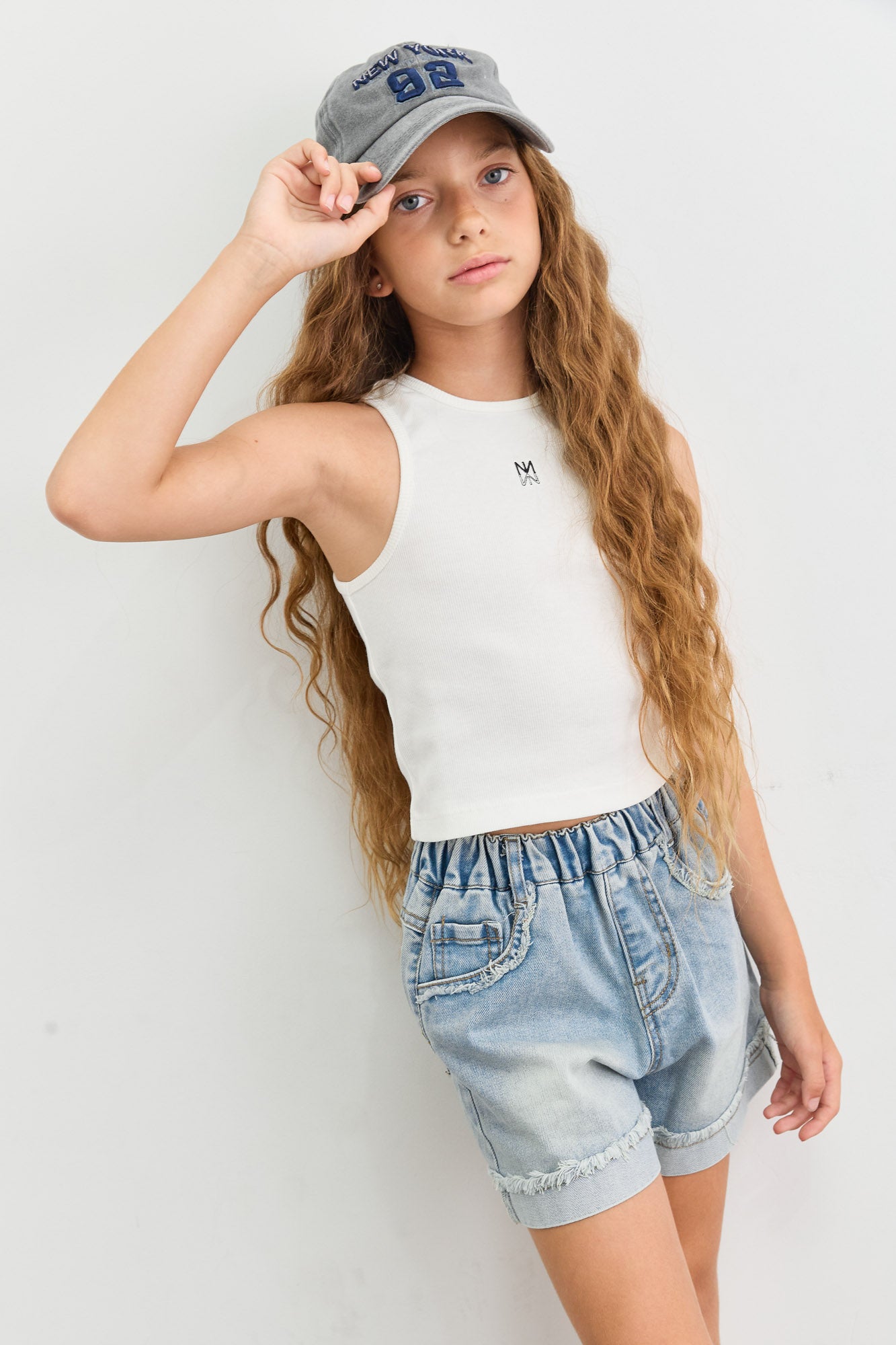 כובע NEW YORK עם רקמה  | אפור