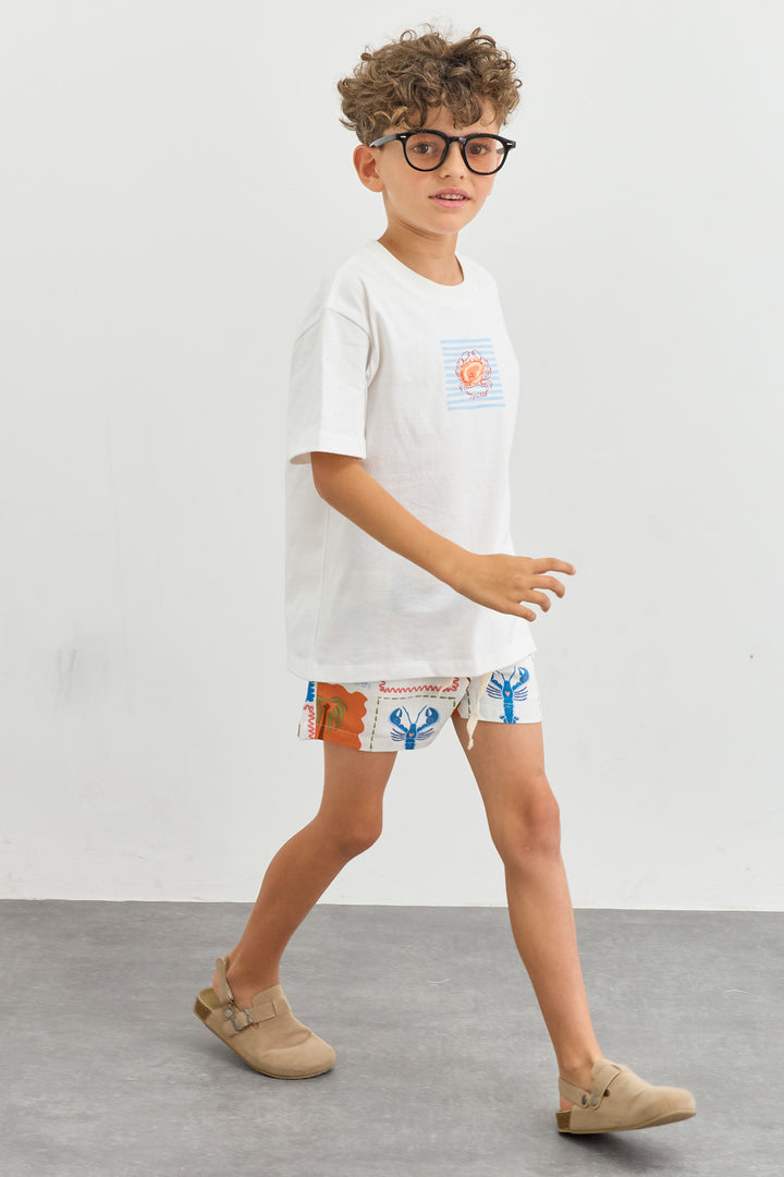 טי שירט אנימל בגזרת אוברסייז | לבן