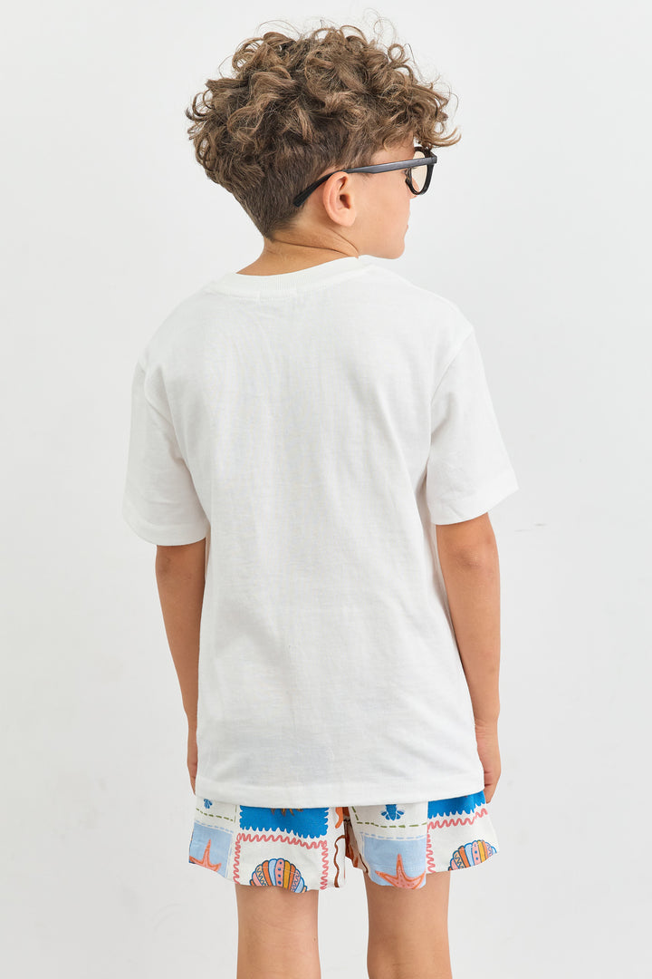 טי שירט אנימל בגזרת אוברסייז | לבן