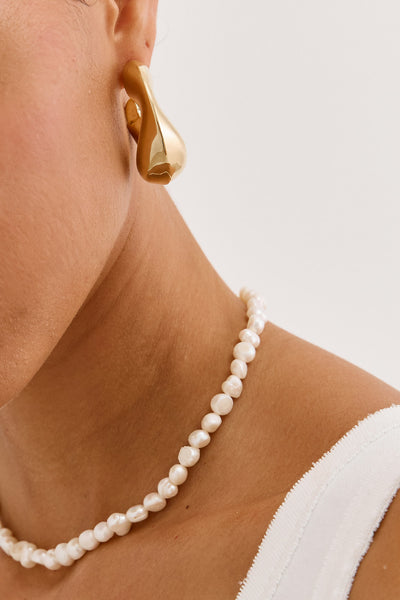 עגילי חישוק אלן עבים ציפוי זהב