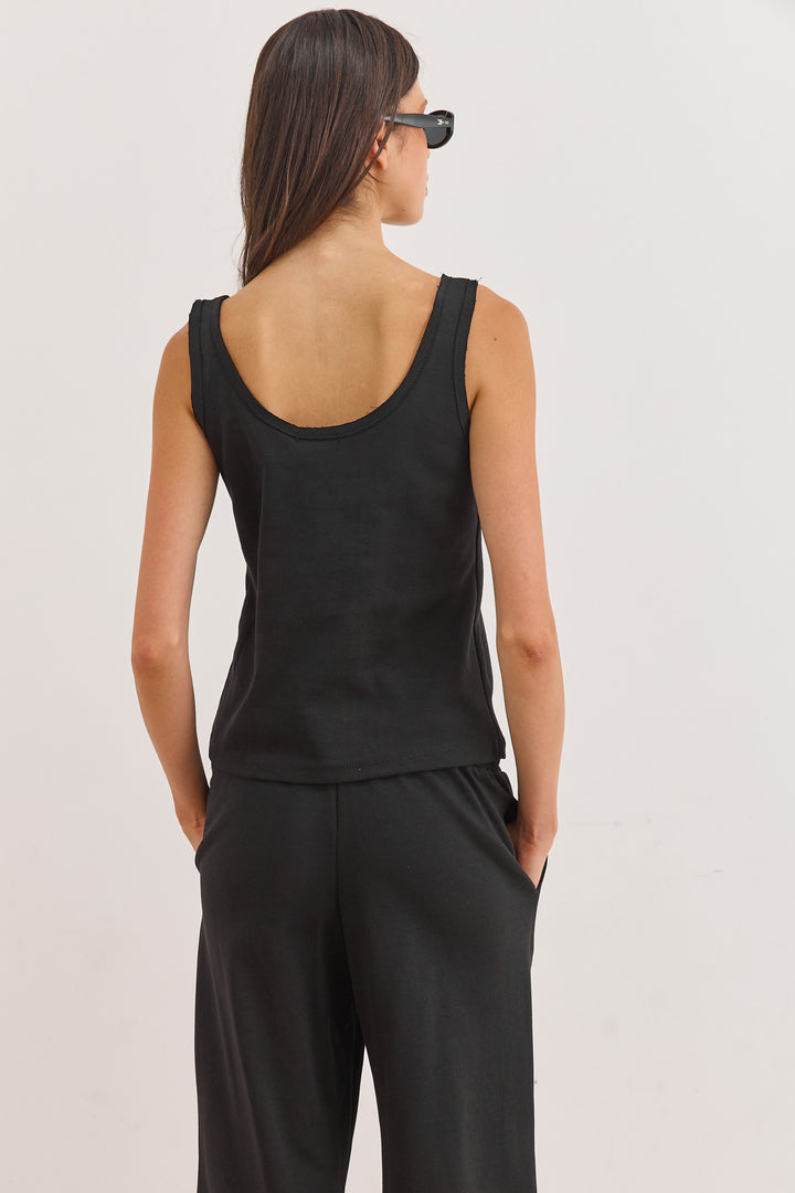 גופיית אנוק סיומת גזורה | שחור