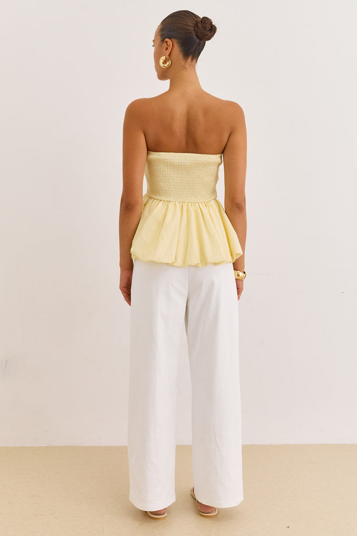 סטרפלס טריה בשילוב פפלום | צהוב חמאה