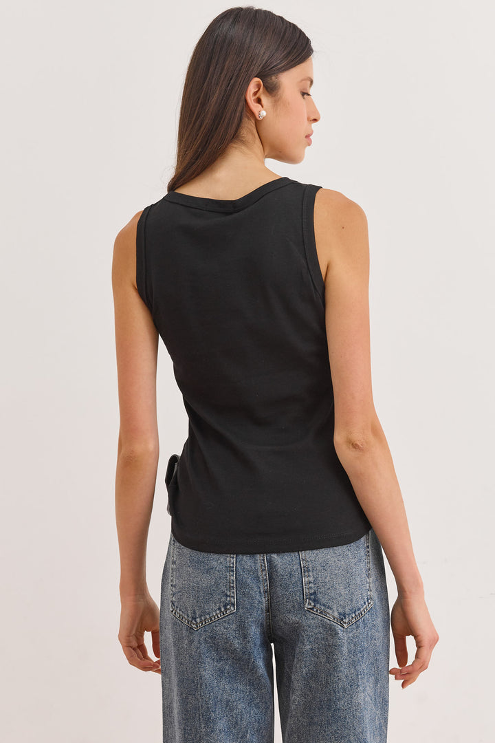 גופיית בייסיק האני כפתורים | שחור