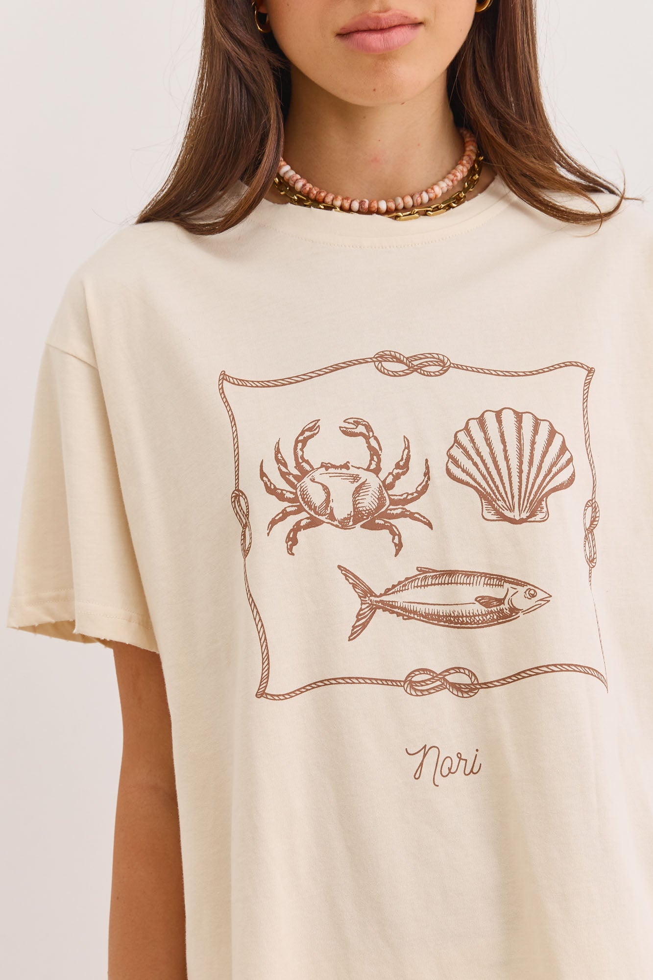 טי שירט סי פרינט | בז'