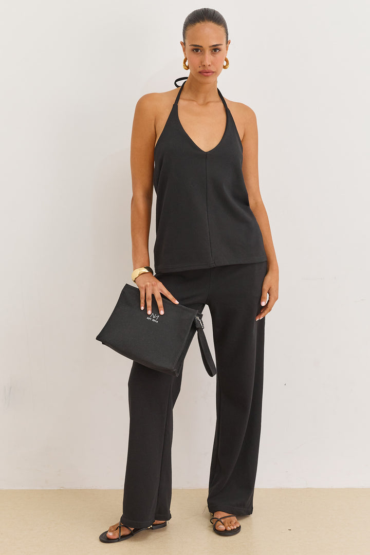 חולצת קולר גבריאל מחשוף גב | שחור