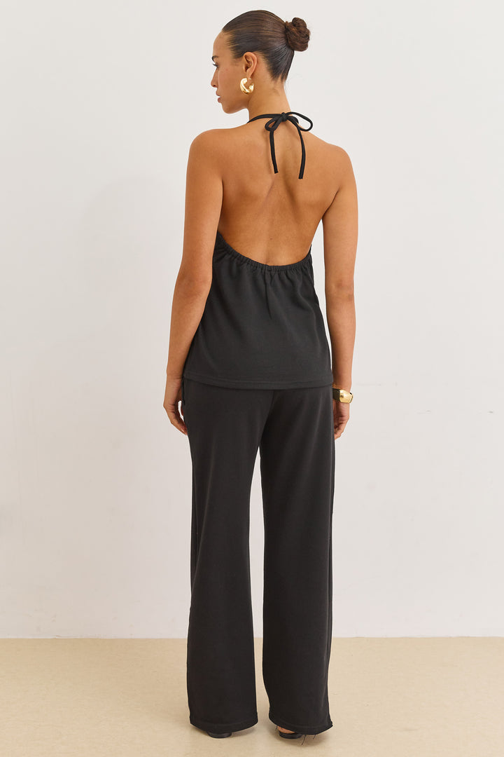 חולצת קולר גבריאל מחשוף גב | שחור