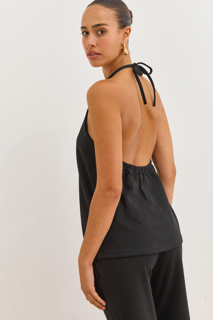 חולצת קולר גבריאל מחשוף גב | שחור