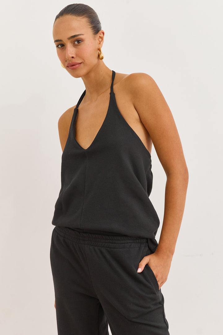 חולצת קולר גבריאל מחשוף גב | שחור