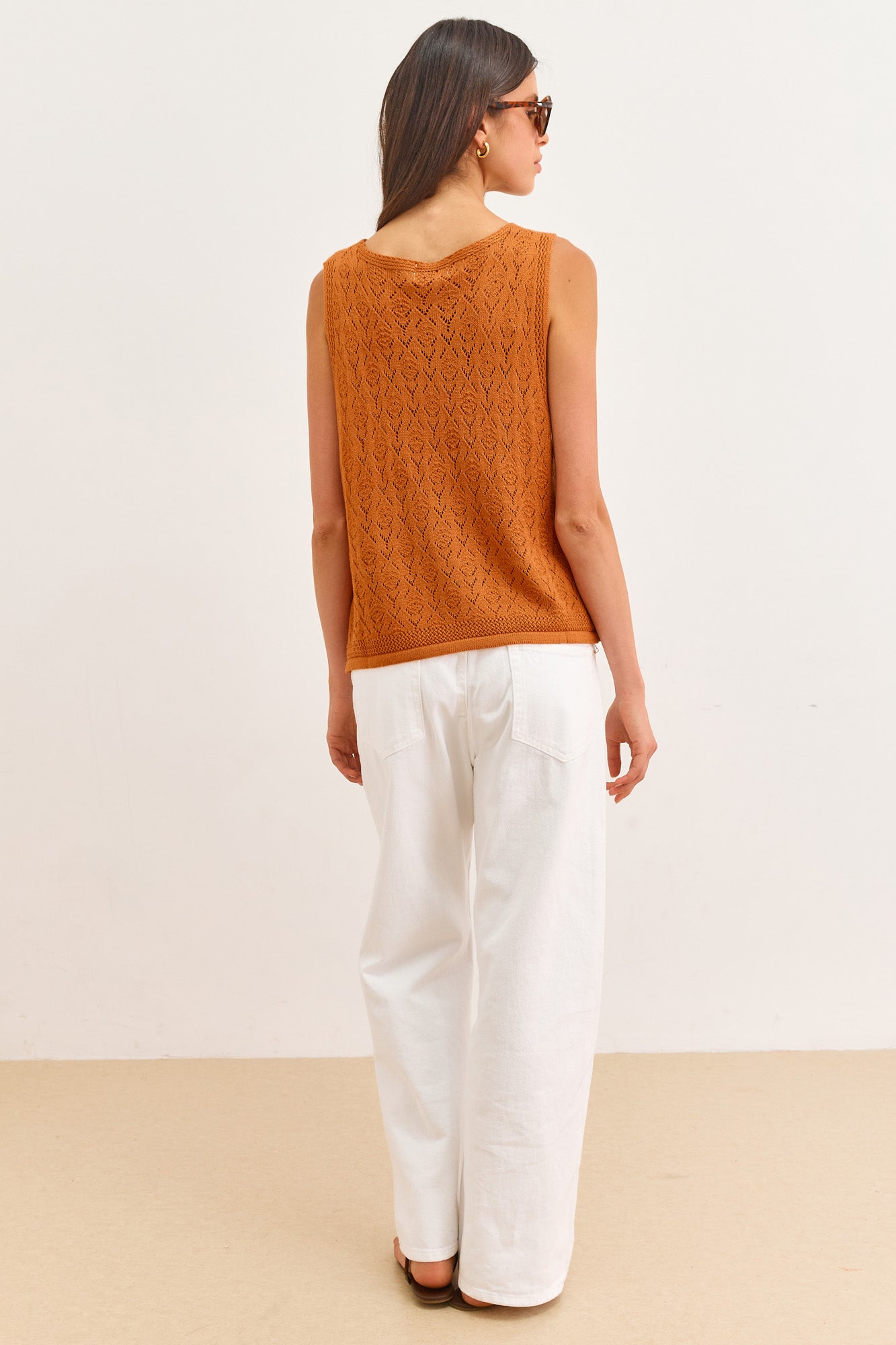 ווסט סריג לוקה עם טקסטורה | כתום