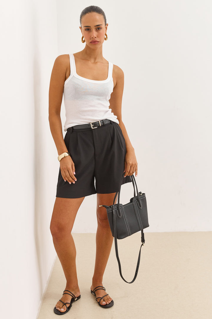 גופיית בייסיק הנדל בד שקפקף | לבן