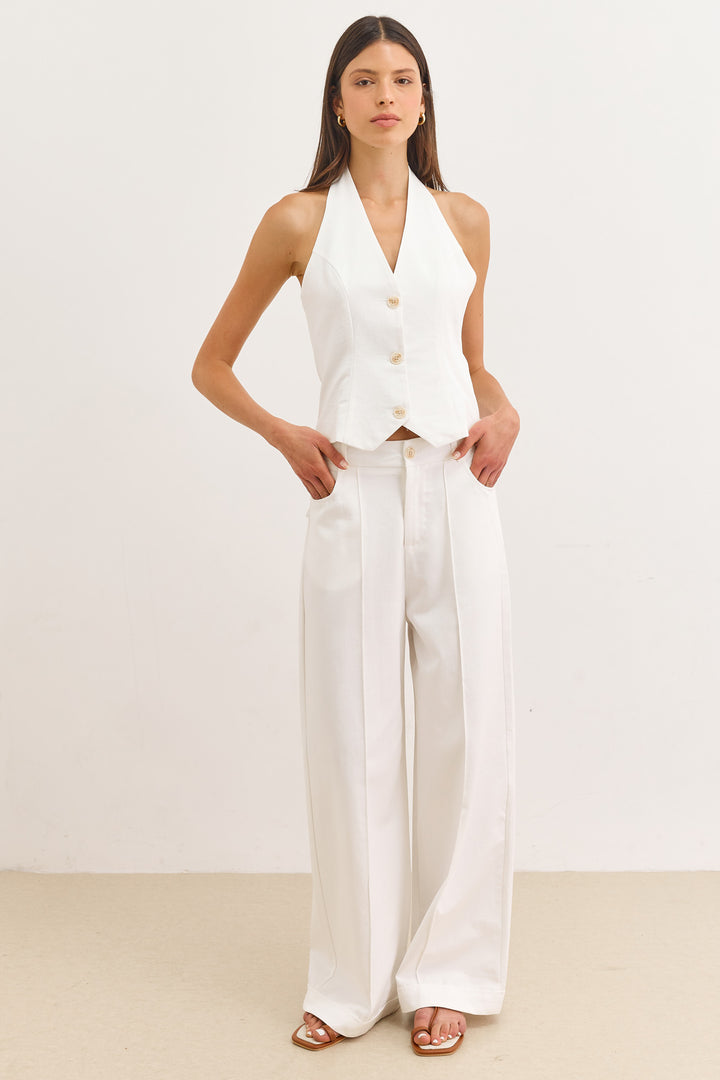 ווסט קולר אודיה כפתורים | לבן