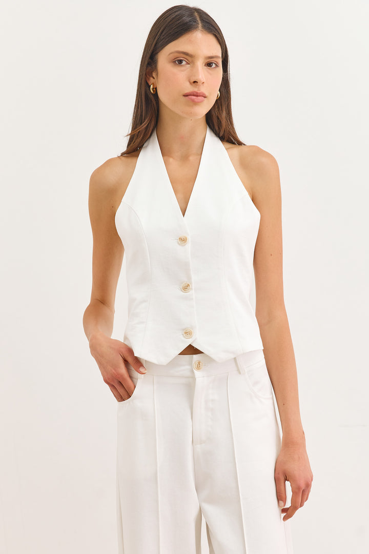 ווסט קולר אודיה כפתורים | לבן