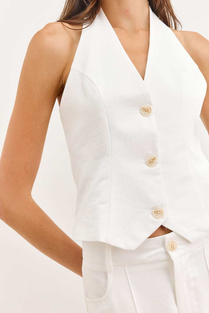 ווסט קולר אודיה כפתורים | לבן