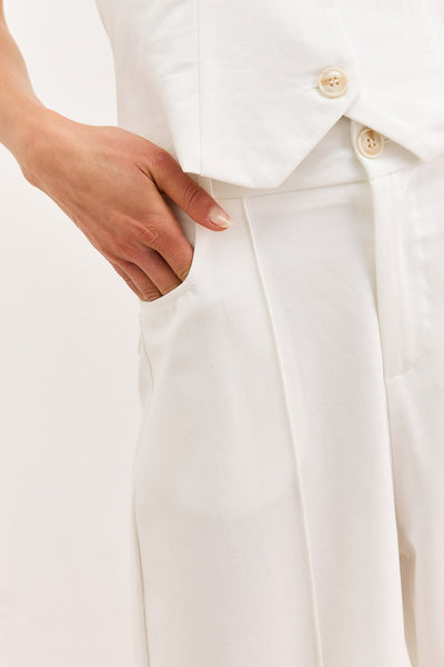 מכנסי אודיה גזרה רחבה | לבן