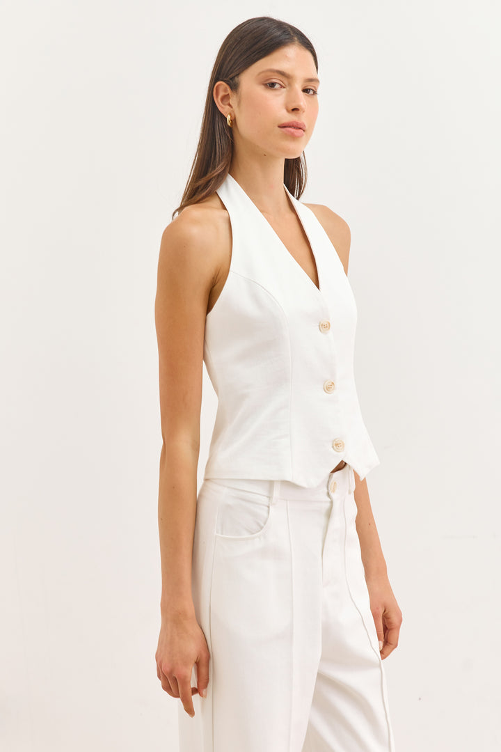 ווסט קולר אודיה כפתורים | לבן