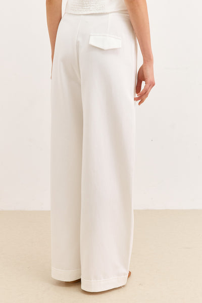 מכנסי אודיה גזרה רחבה | לבן