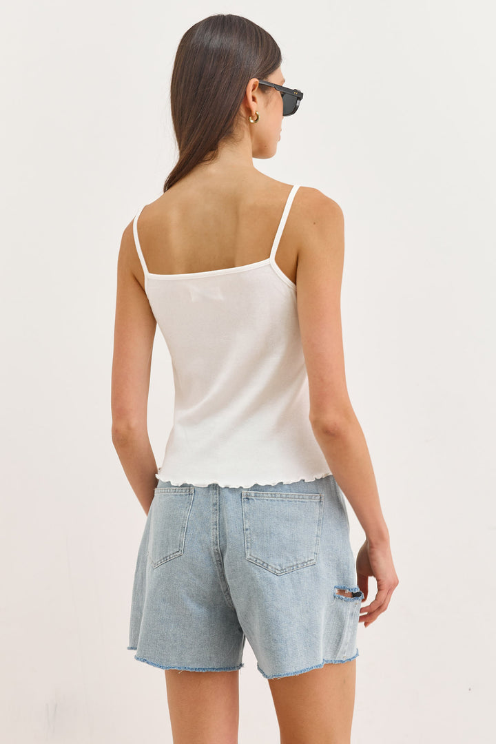 גופיית בייסיק מאי כתפיות דקות | לבן