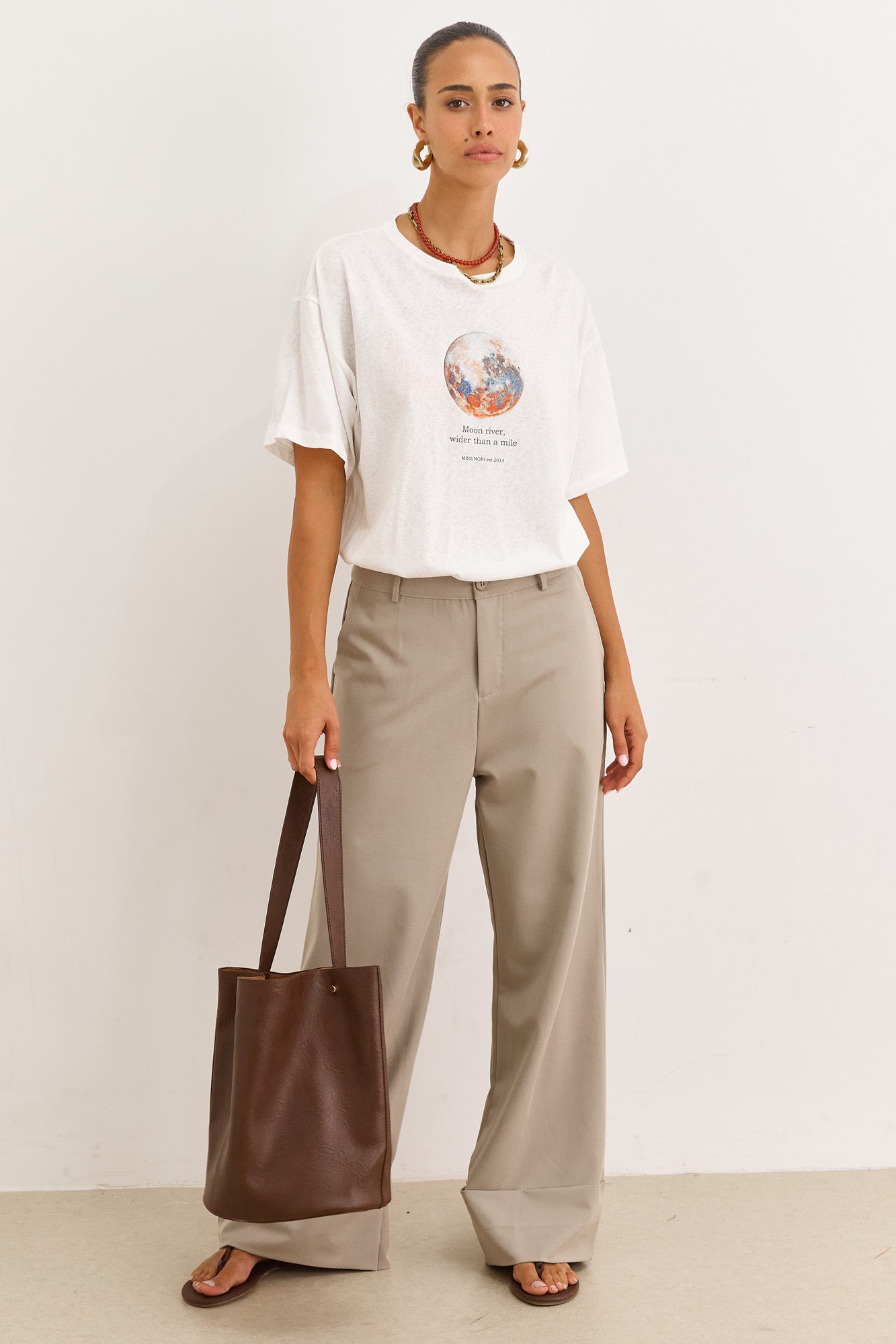 מכנסיים מחויטים מיקה סיומת קיפול | חאקי