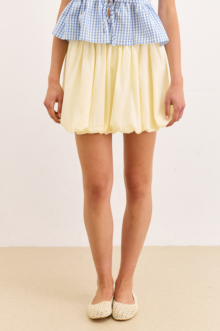 חצאית מיני אושן בגזרת בלון | חמאה