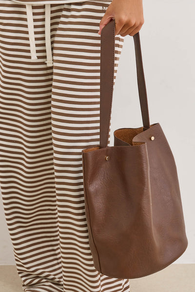 תיק שק אנוק דמוי עור | חום כהה