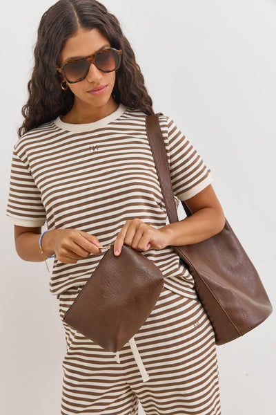 תיק שק אנוק דמוי עור | חום כהה