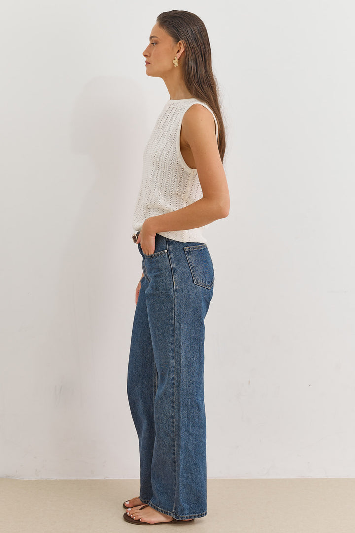 אפודת דון סטרייפס בד מחורר | לבן