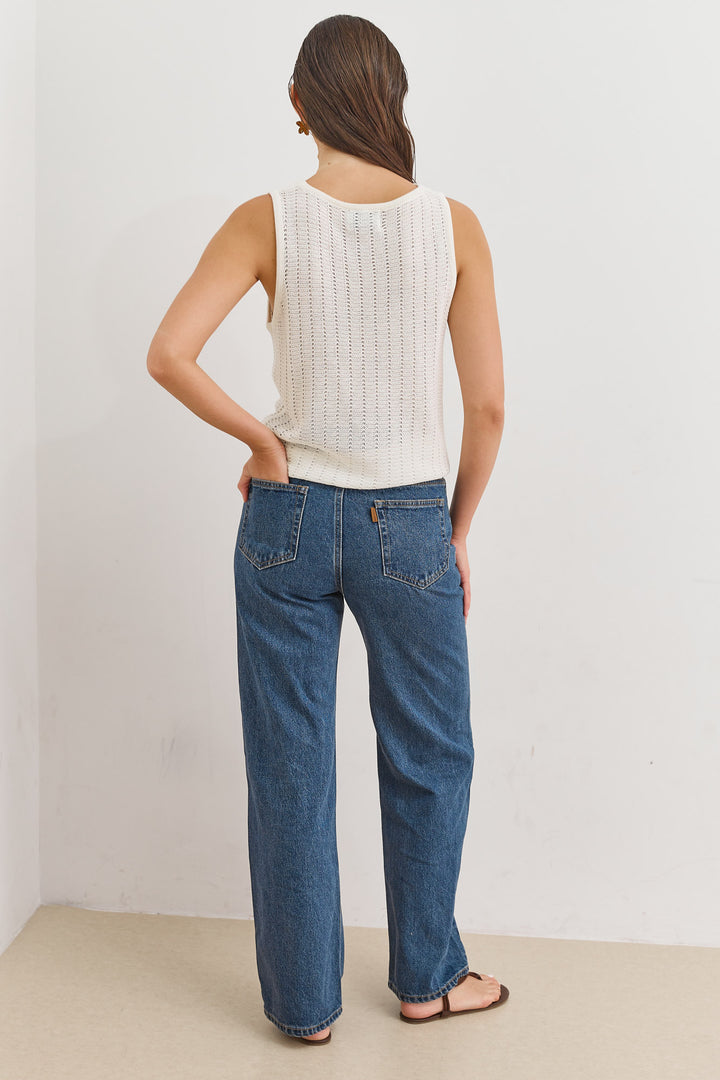 אפודת דון סטרייפס בד מחורר | לבן